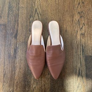 J. Crew pointed toe leather slides - Size 9